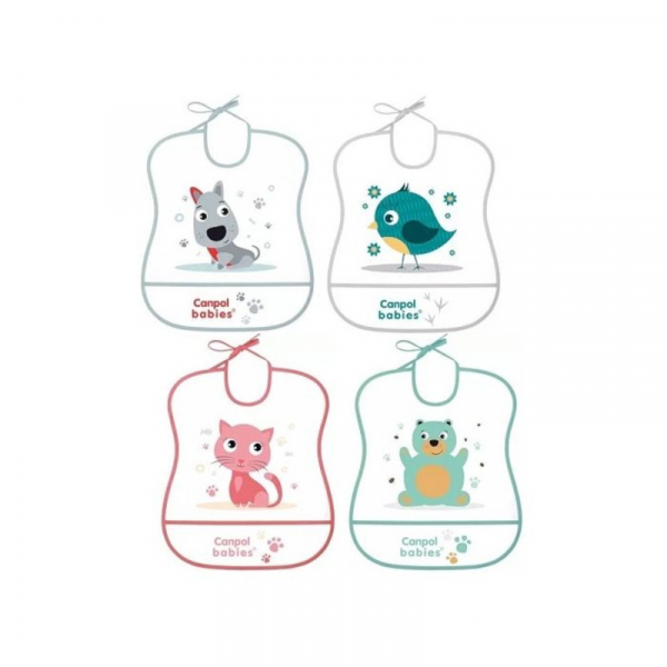 Лигавник пластмасов plastic bib cute animals 6м+