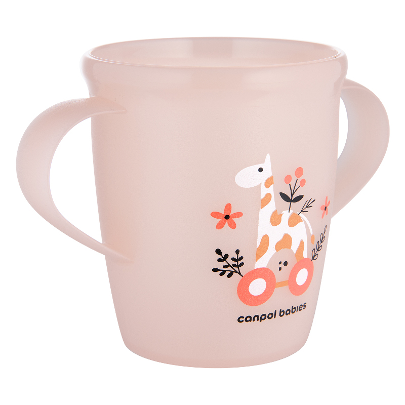 Бебешка чаша с дръжки Canpol babies 250 ml, 12 м+, розова