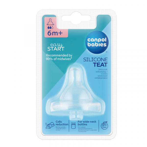 Биберон easy start silicone teat medium 6m+ 1 брой