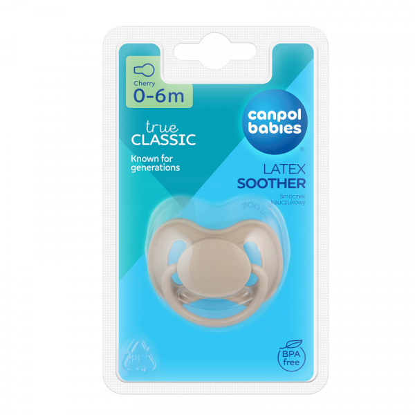 Залъгалка latex soother true classic 0-6m cherry