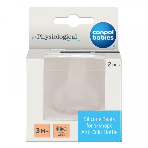 Биберони за шише physiological difrax silicone teats wide medium 3m+ 2 бр.