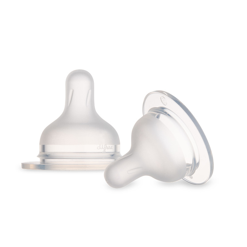 Биберони за шише physiological difrax silicone teats wide medium 3m+ 2 бр.
