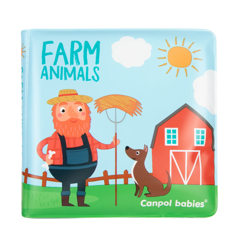 Гумена книжка за баня със свирка Canpol babies farm animals 6м+