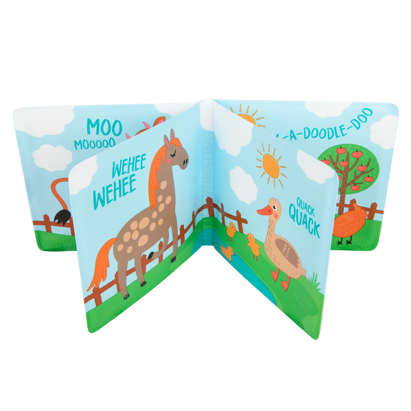 Гумена книжка за баня със свирка Canpol babies farm animals 6м+