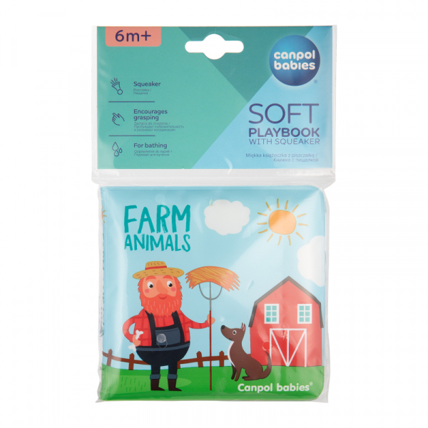 Мека книжка за баня farm animals 6m+
