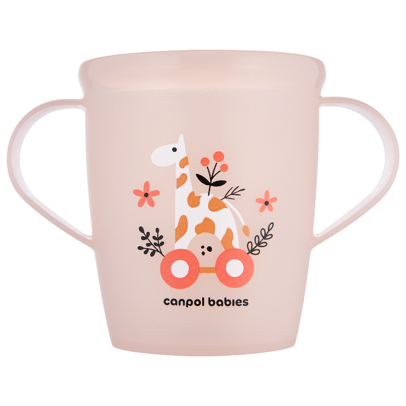 Бебешка чаша с дръжки Canpol babies 250 ml, 12 м+, розова