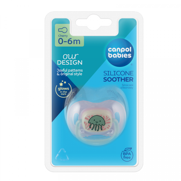 Залъгалка Canpol babies Silicone Soother 0-6m светеща