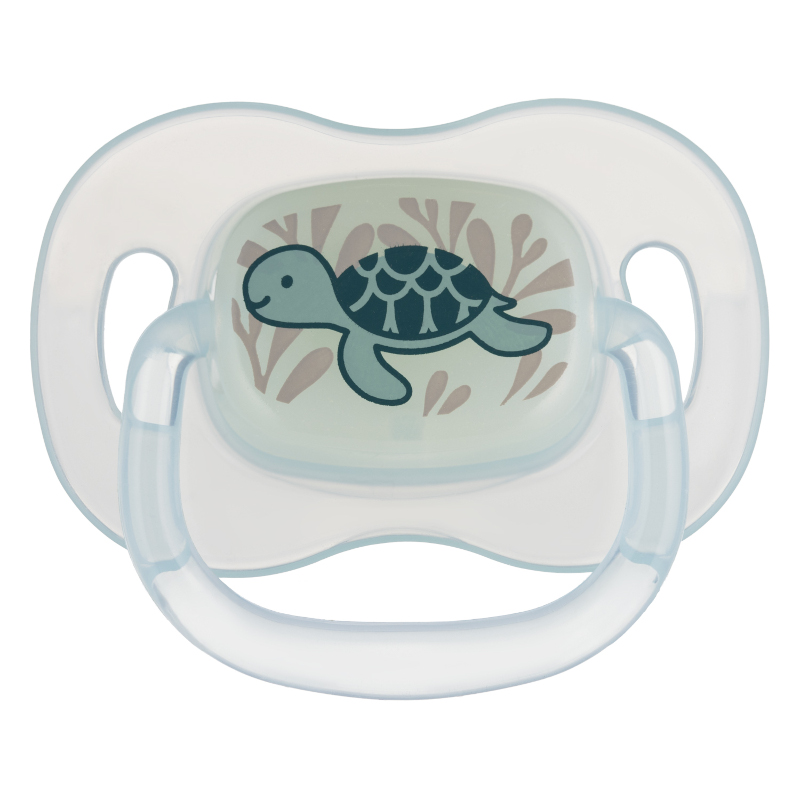Силиконова залъгалка Canpol babies Love & Sea, 18 м+, синя
