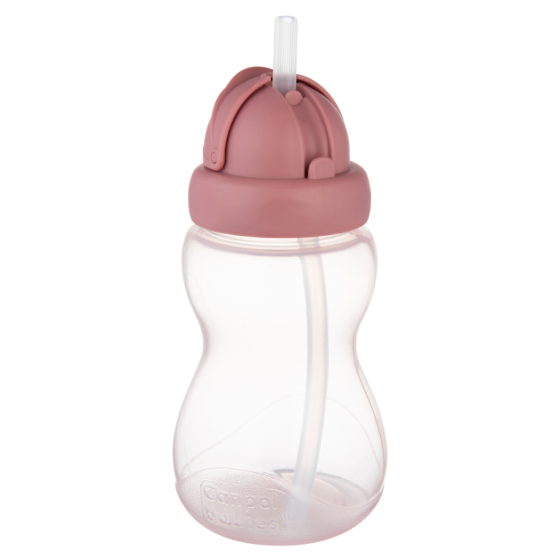 Преходно шише със сламка Canpol babies 270 мл. 12м+, розово