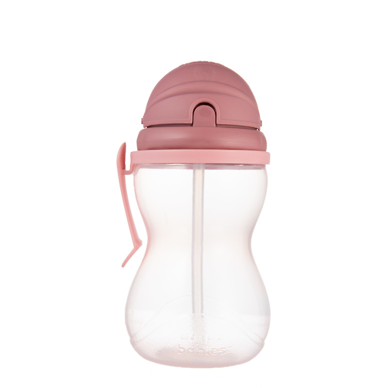 Преходно нетечащо шише с мека сламка Canpol babies, 370 ml, розово