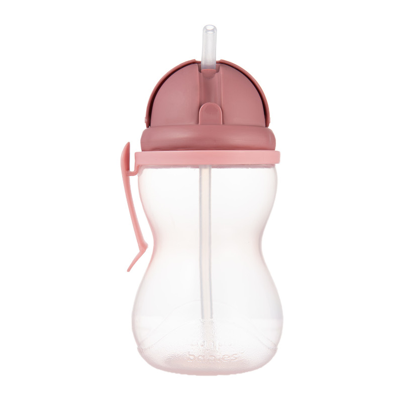 Преходно нетечащо шише с мека сламка Canpol babies, 370 ml, розово