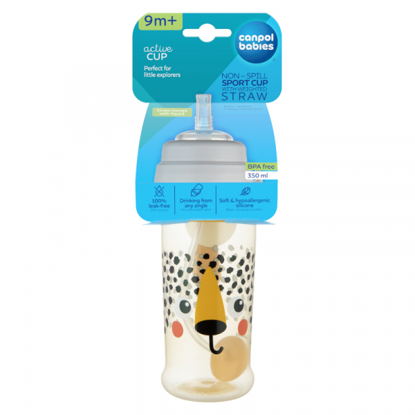 Спортна чаша със сламка с тежест canpol babies 350 ml 56/510_ora
