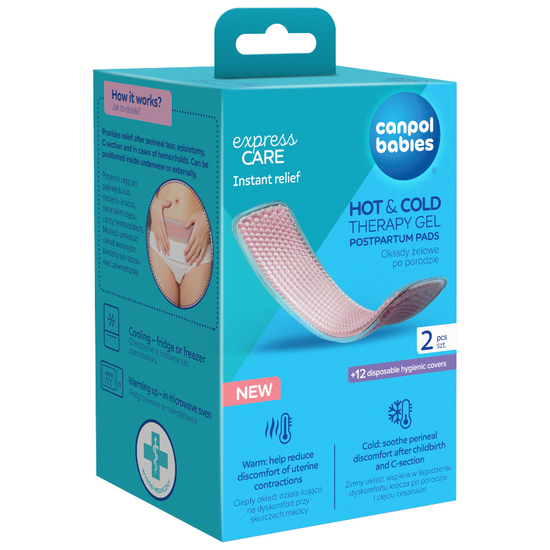 Гелови подплънки за след раждане Hot & Cold Therapy Gel Postpartum Pads 2 броя + 12 еднократни калъфки